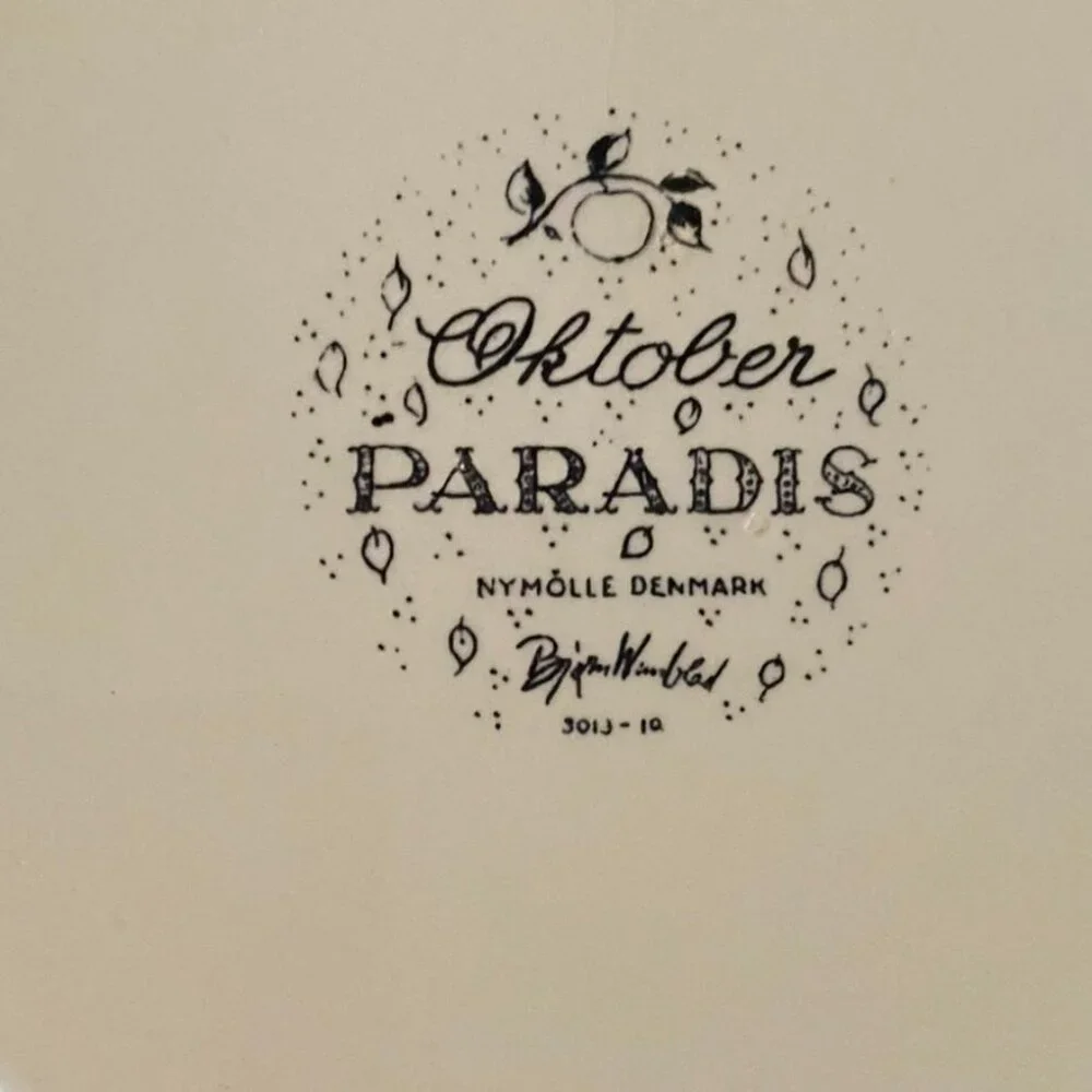 October Paradis Nymolle Denmark Winblad Black Ivory 6" Wall Plate Butter Board - Picture 4 of 5